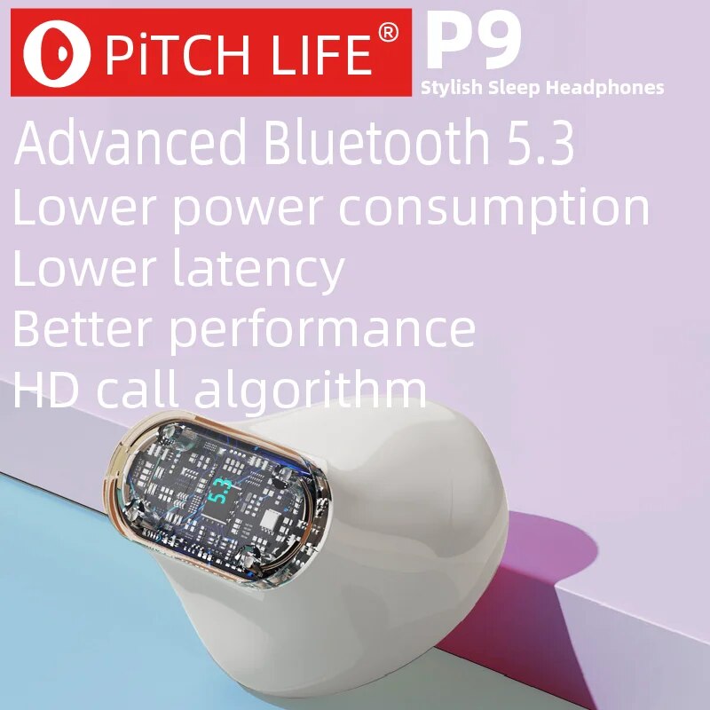 PiTCHLIFE-Auriculares Bluetooth con luz táctil RGB para dormir, cascos universales estéreo de , antisudor, sonido HD, P9