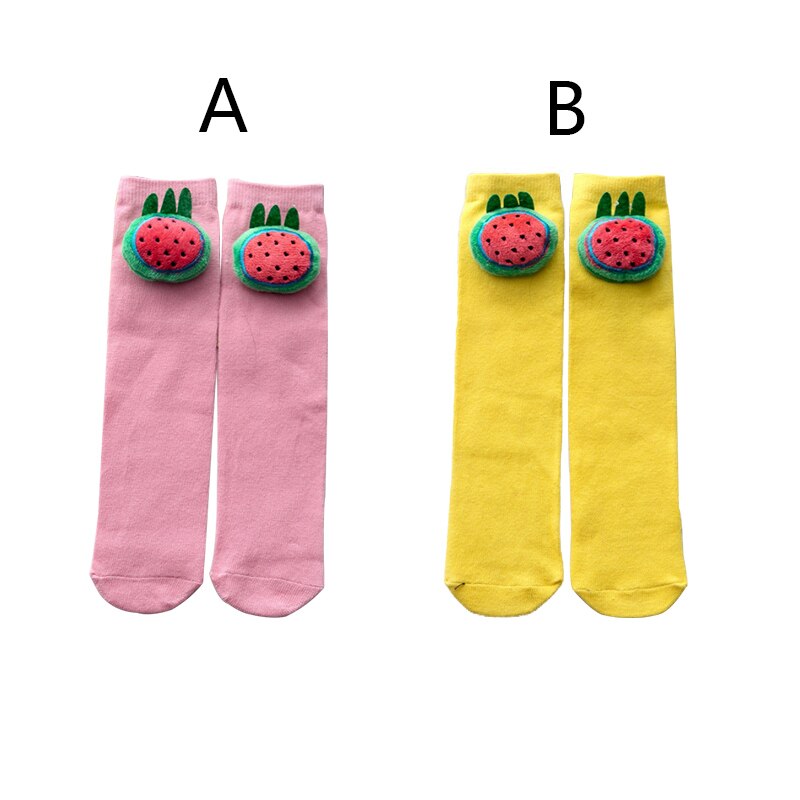 2 Paare/los Karikatur schöNe Jungen Mädchen Socken herbst und Winter Atmungsaktive Baumwolle Art Socken Für Jungen Mädchen Gerade Socken: Rosa