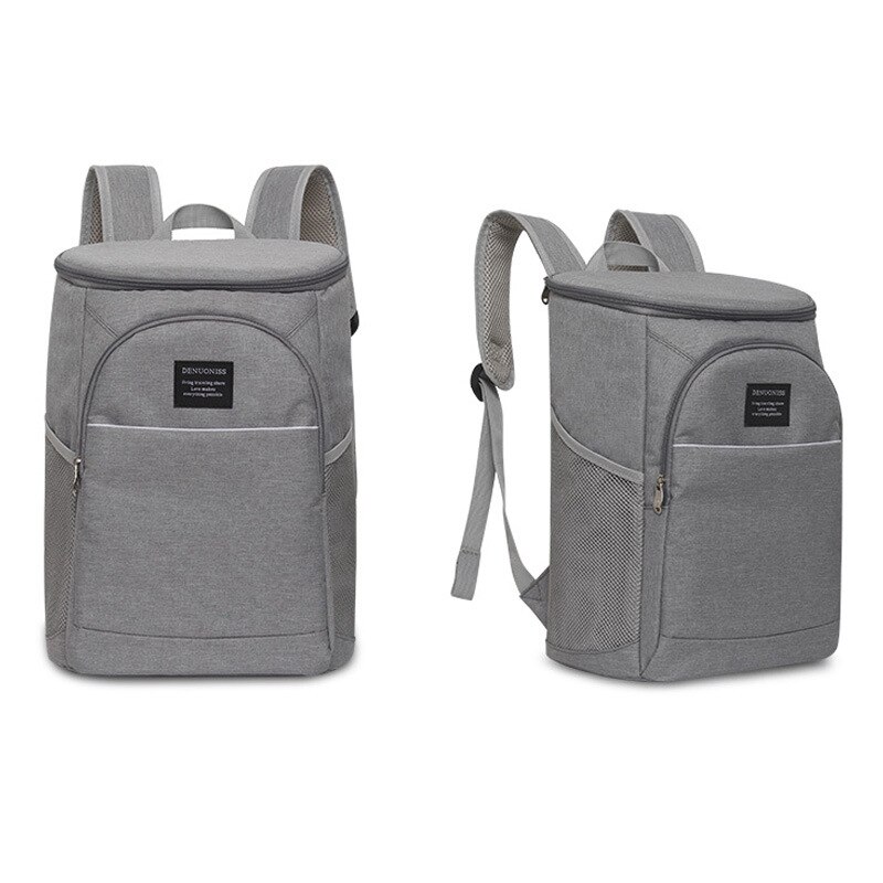 Insulation Ice Backpack Outdoor Picnic 10-25L Large Capacity Multifunctional Adjustable Shoulder Strap Waterproof Backpack: Gray