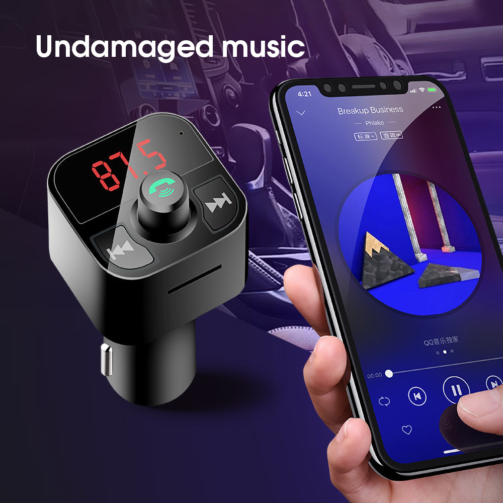 Kebidu auto-kit für  mp3 spieler, freisprecheinrichtung, bluetooth, 5.0 fm sender, dual-usb-autoladegerät, unterstützung für u-disk-musikwiedergabe, fm-modulator