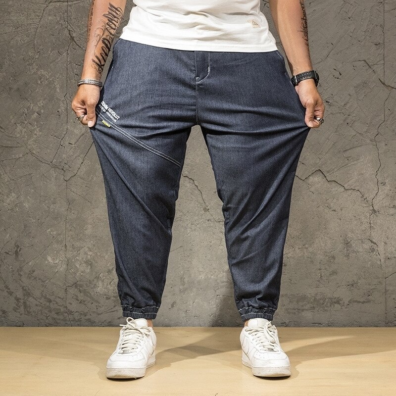 Bukser ungdom denim plus size menn ni-punkts bukser plus size bukser tide oversized jean menn bukser mote