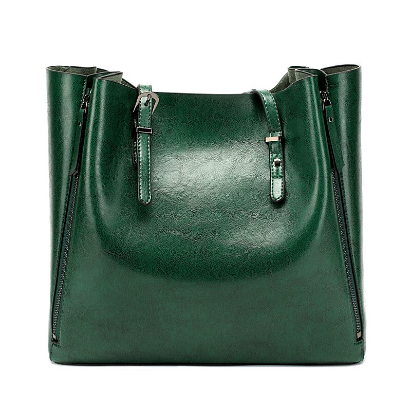 Mode Luxe Vrouwen Handtas Vrouwen Grote Tote Bag Vrouwelijke Emmer Schoudertassen Dame Lederen Messenger Bag Boodschappentas: green