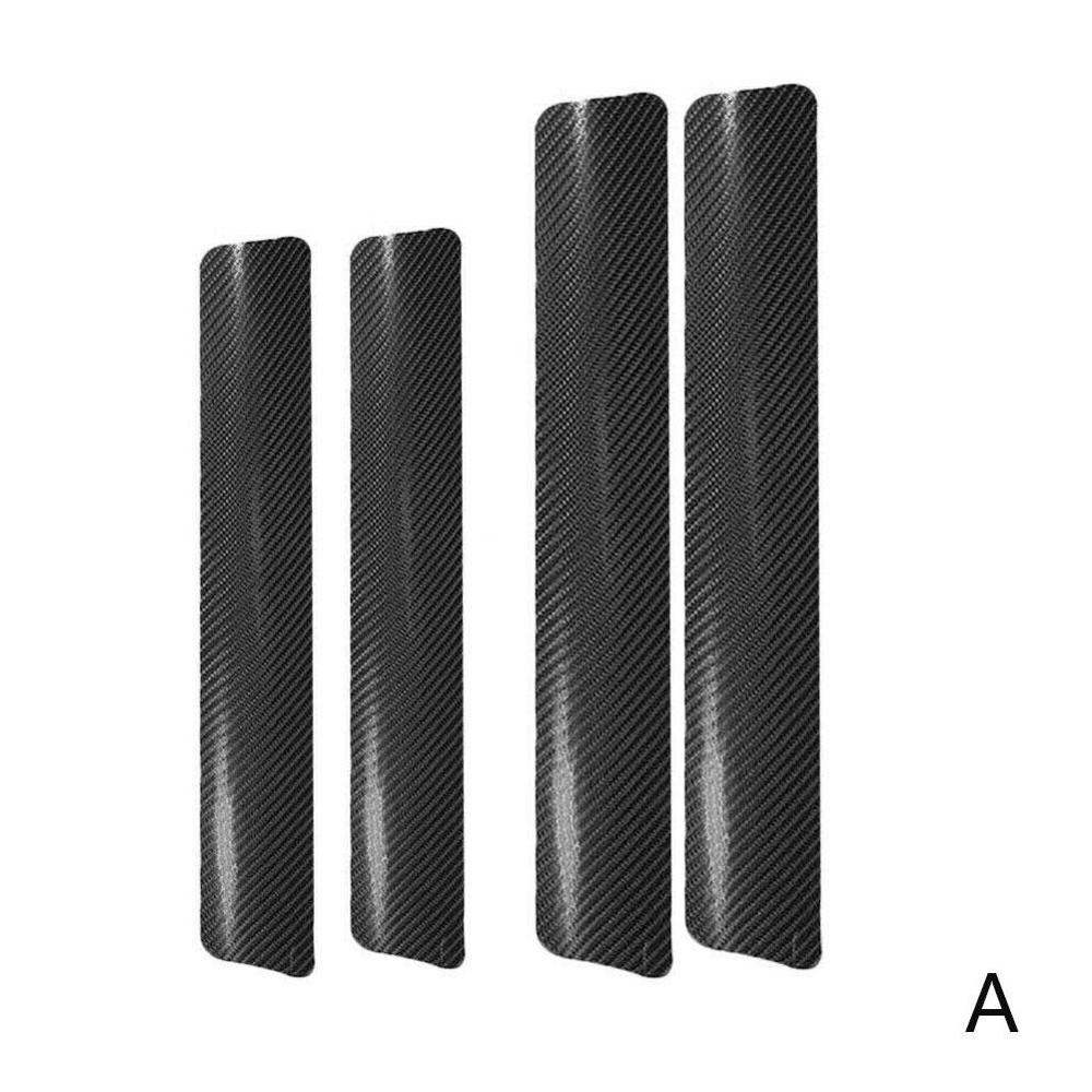 4PCS 60x6.8cm 3D Carbon Fiber Sticker for Automobile Threshold Door Anti-kick Protection Sticker Protective Strip Sticker: Army Green