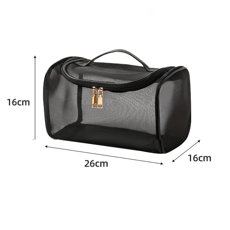 Bolsa de aseo, almacenamiento de viaje, bolsa de cosméticos, bolsa de maquillaje de malla, organizador de ducha con cremallera, estuche de gran capacidad, bolsa de cosméticos para niña: Verde