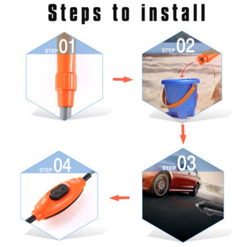 12V Electric Water Pump Car Auto Washer Camping Hiking Travel Outdoor Shower Kit