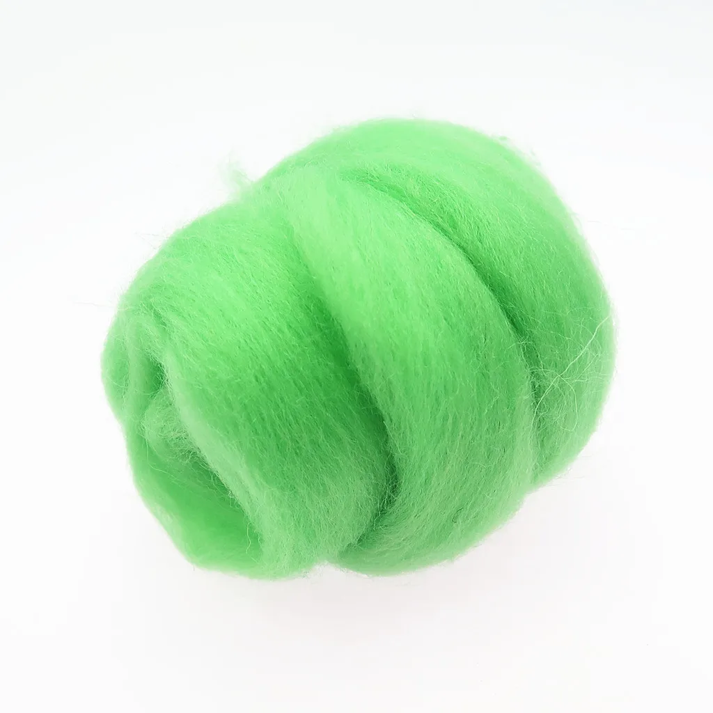 66S Green Color Series Wool Fibre for Needle Felting Wet Felting Wool Felting Handmade Spinning DIY Craft Materials: 50g / 23