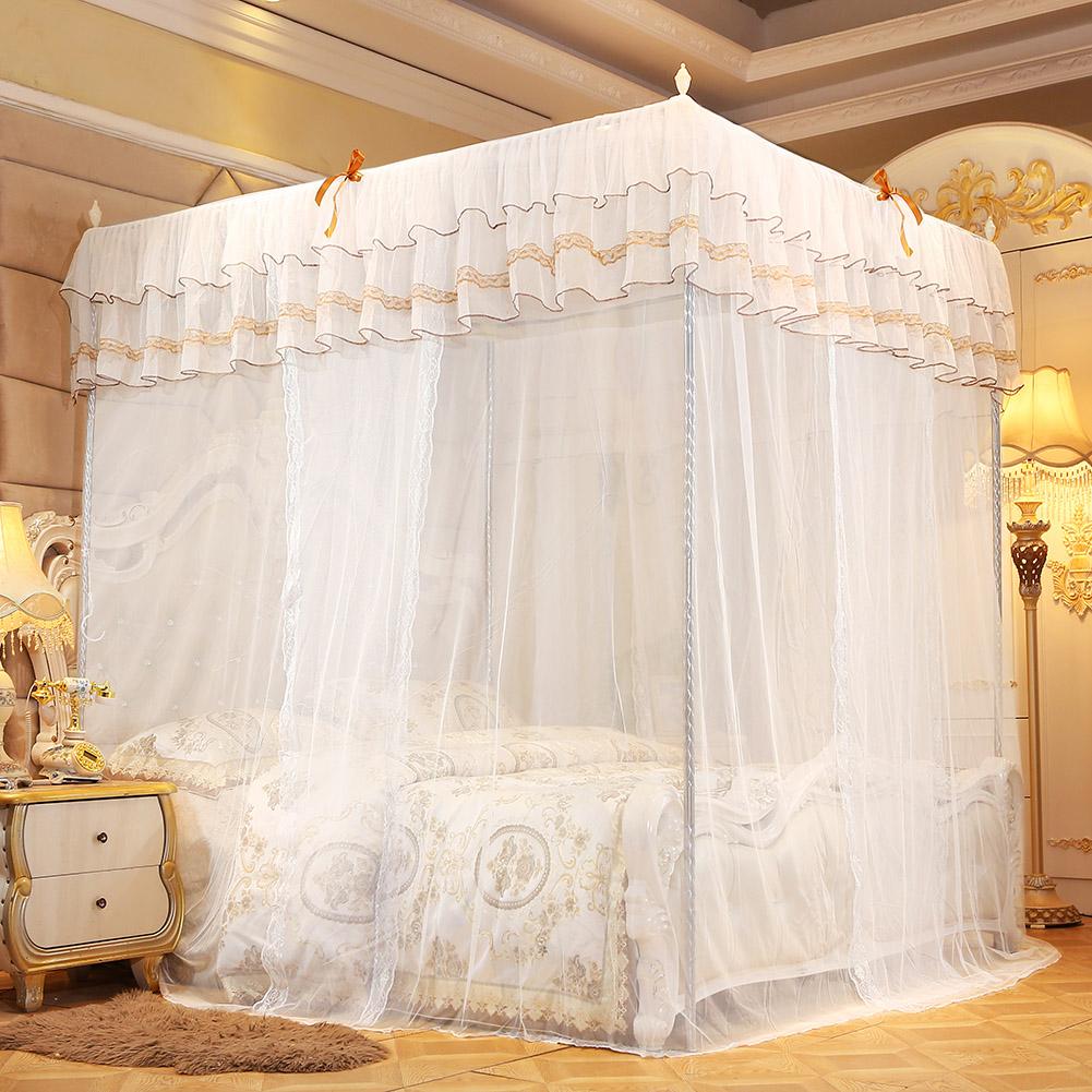 Luxe princesse 4 coin poste lit baldaquin moustiquaire lit rideau auvent filet moustiquaire chambre moustiquaire