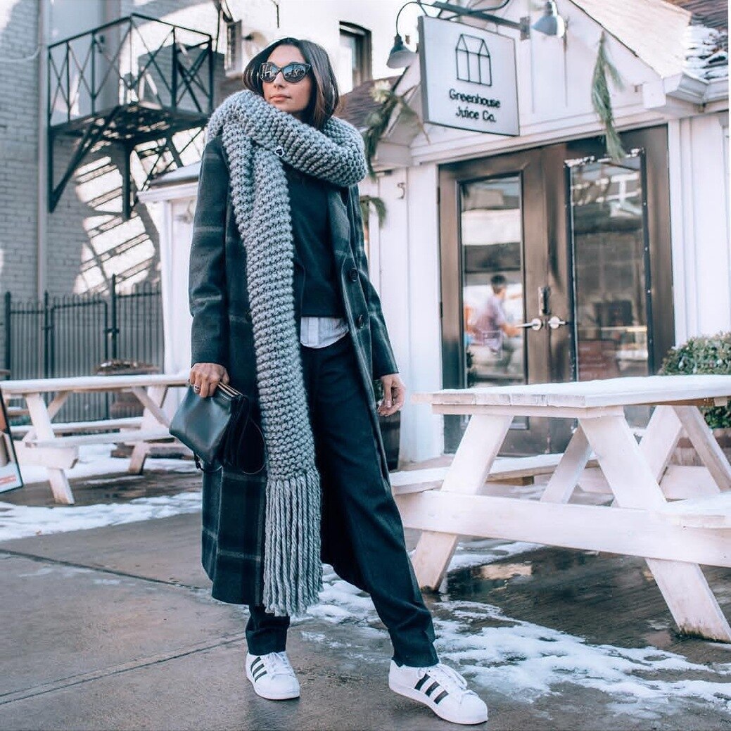 knitted wool neck manual rod needle thick needle wool winter warm scarf shawl: White