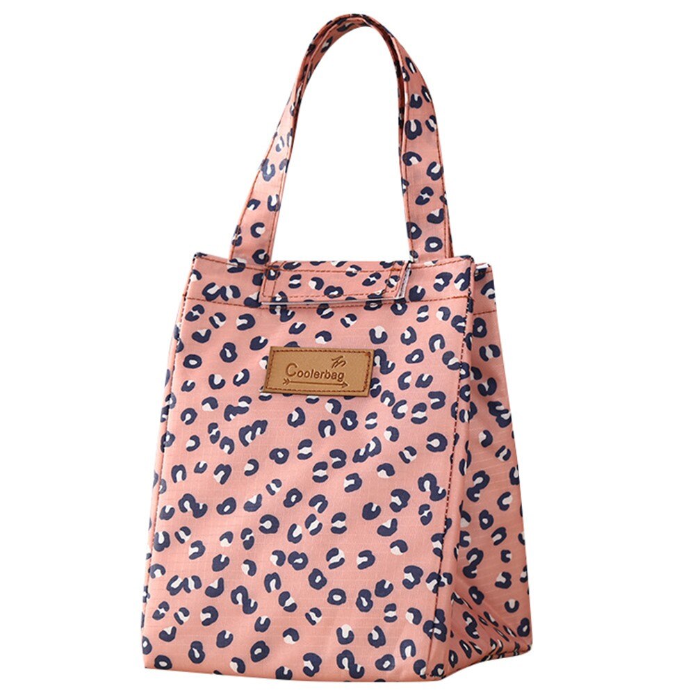 Leopard Print Mittagessen Tasche Tragbaren Kühler Isoliert Picknick Bento Tote Reise Obst Trinken Lebensmittel Organizer Mittagessen Container für Mädchen