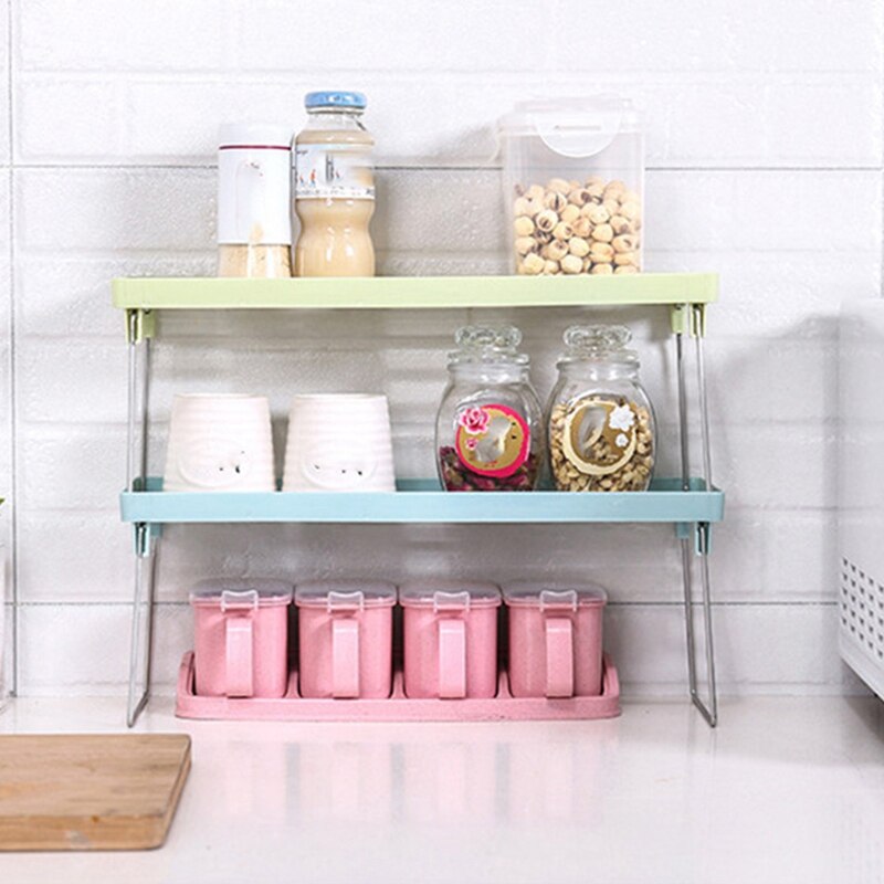 3Pcs Kitchen Storage Rack Plastic Foldable Shelf Organizer for Kitchen Flavoring Kitchen Organizer Rack Cookware Spice