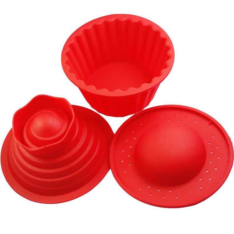 Hochwertige Silikon-Riesen-Cupcake-bilden, 3 Stück Cupcake-Silikonform mit großem Oberteil, hitzebeständige Backwerkzeuge, Backmaschine K950