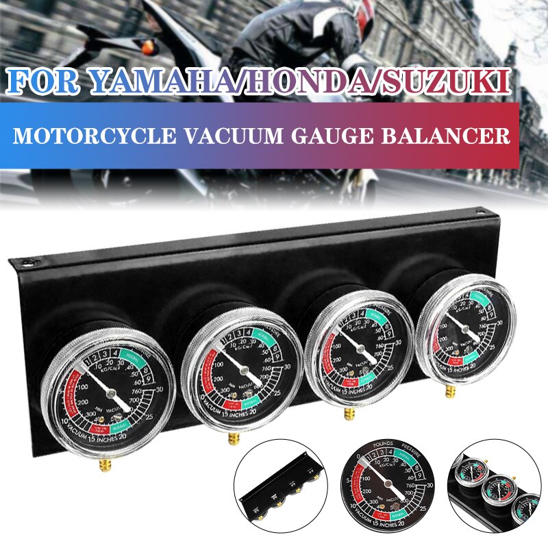 4pcs/lot Black Motorcycle Carburetor Synchronizer Tool W/Hose Kit For Honda/Yamaha/Suzuki/Harley