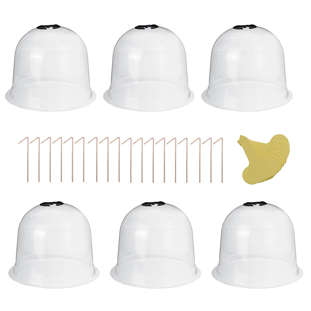 Domo de plástico reutilizable para invernadero, cubiertas para plantas, protección contra heladas, protección contra congelación para jardín al aire libre, 6 unids/set por juego