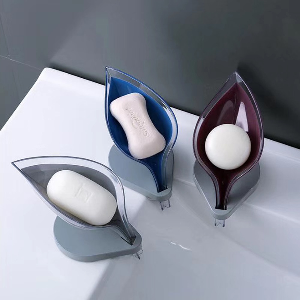 Zeepbakje in bladvorm, zeephouder voor in de badkamer, opbergdoos, bord, schaal, zeephouder, etui, badkamerbenodigdheden, gadgets, afdruiprek, zeepbasis