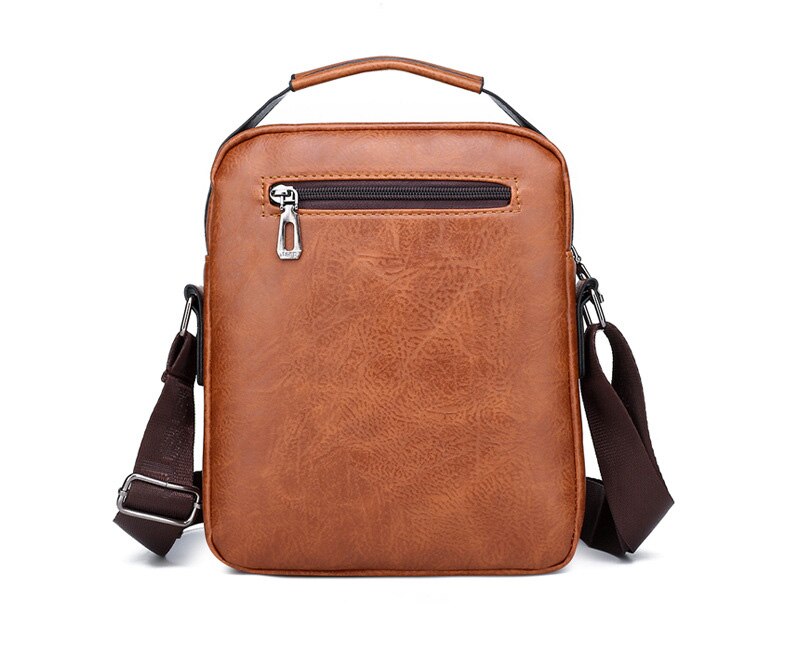 Male Bag PU Leather Handbag Capacity Men Messenger Tote Casual Shoulder Vintage Crossbody