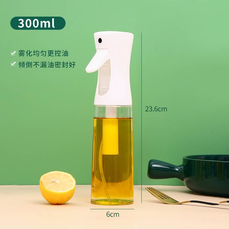 Kitchen PET Oil Spray Bottle Edible Oil Spray Bottle BBQ Spray Oil Can Oil Spray Can Liquid Seasoning Bottle Seasoning Can: 300ML