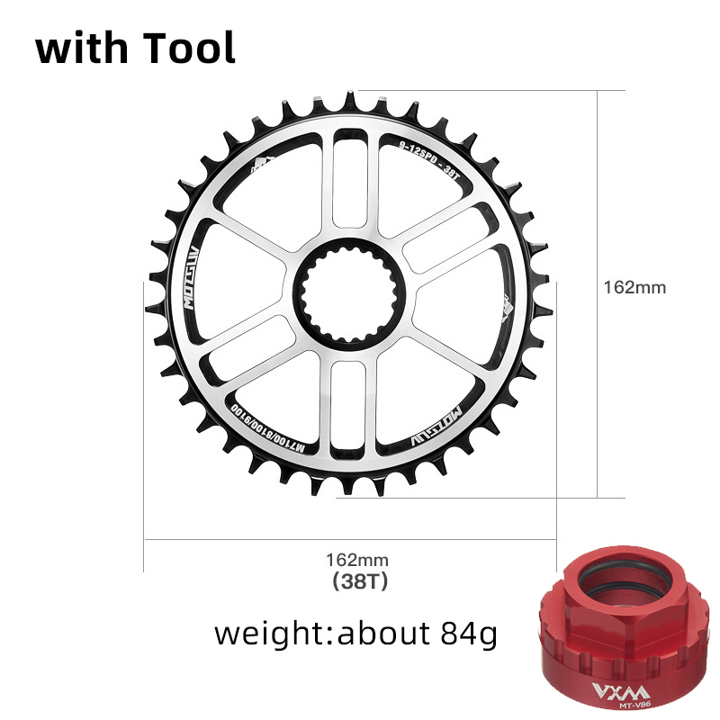 MOTSUV 12s Chainrings 30T/32T/34T/36T/38T/40T for SHIMANO Direct Mount Crank,FC-M9100 FC-M8100 FC-M7100,SM-CRM95 SM-CRM85/CRM75: light green
