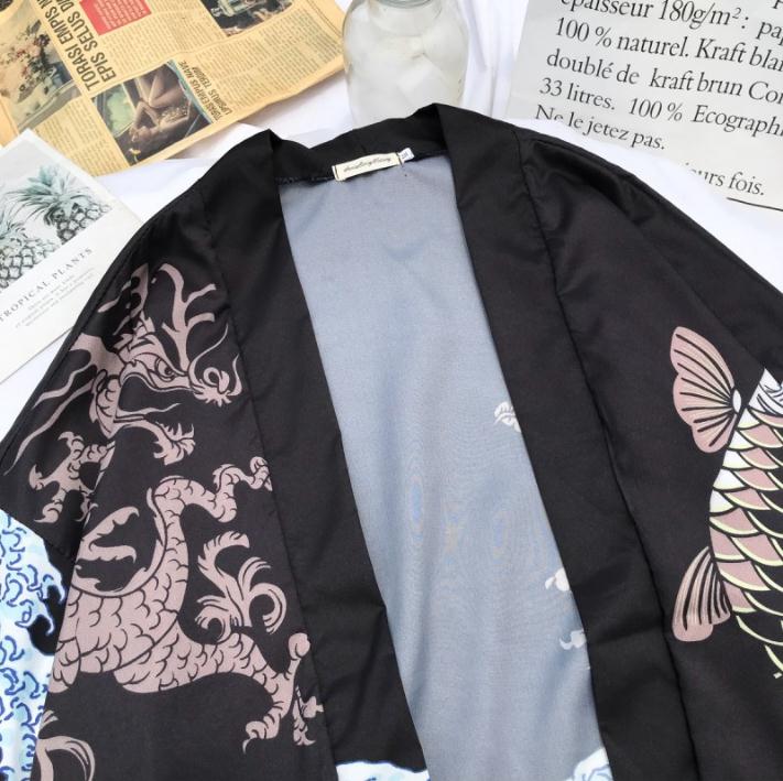 Tradisjonell japansk kimono yukata kvinner og mann japansk kort kappe løs kimomo japansk cardigan kimono japones haori