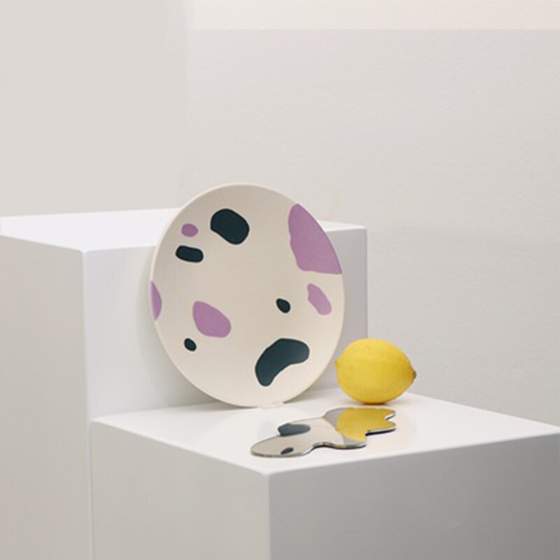 Piatti creativi dipinti a mano piatto da picnic piatto da frutta fibra di bambù contenitore per alimenti per la casa piatto da pranzo ciotola di riso stoviglie per bambini: A