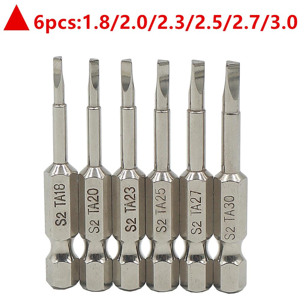 6pcs 50mm Triangle Magnetic Screwdriver Bits S2 Steel 1/4 inch Hex Screwdriver Bit Set DIY Hand Tools: Default Title