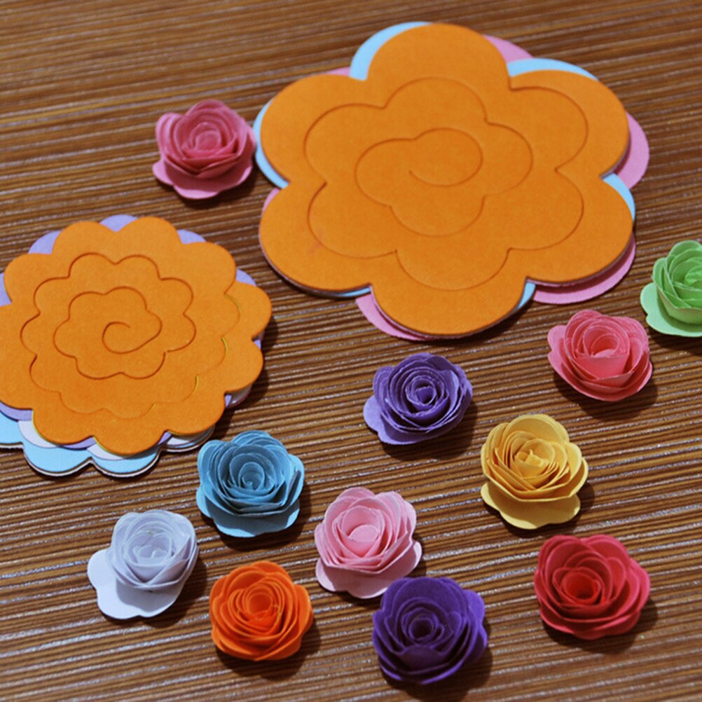 22pcs/lot Two Sizes Paper Quilling Flowers Rose Paper Diy Handmade Material Accessories Paper Material