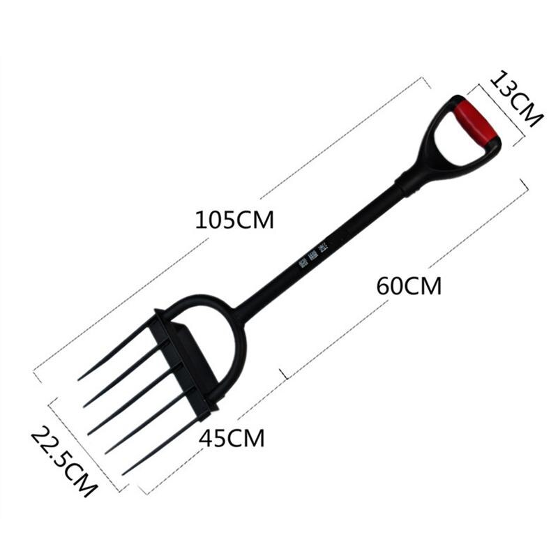 Long Handle Garden Tool Manganese Steel Digging Fork with Grip Handle Digging Manure Fork Thick Pedal Weeding Accessories