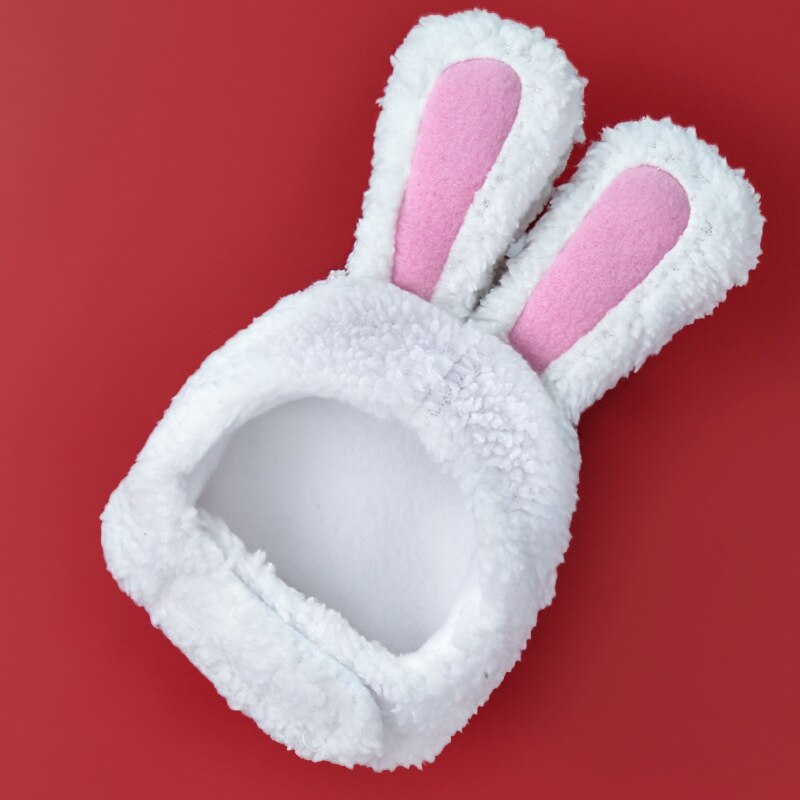 Funny Pet Dog Cat Hat Bandana Cute Rabbit Hat For Dogs Cats NewYear Party Christmas Cosplay Pet Accessories Props Headwear: White