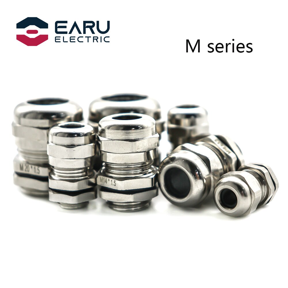 1PCS Metal Waterproof Joint Fixed Sealing Cable IP68 M8 / M32 Cable Connector Brass Nickel Plated Gland Connector