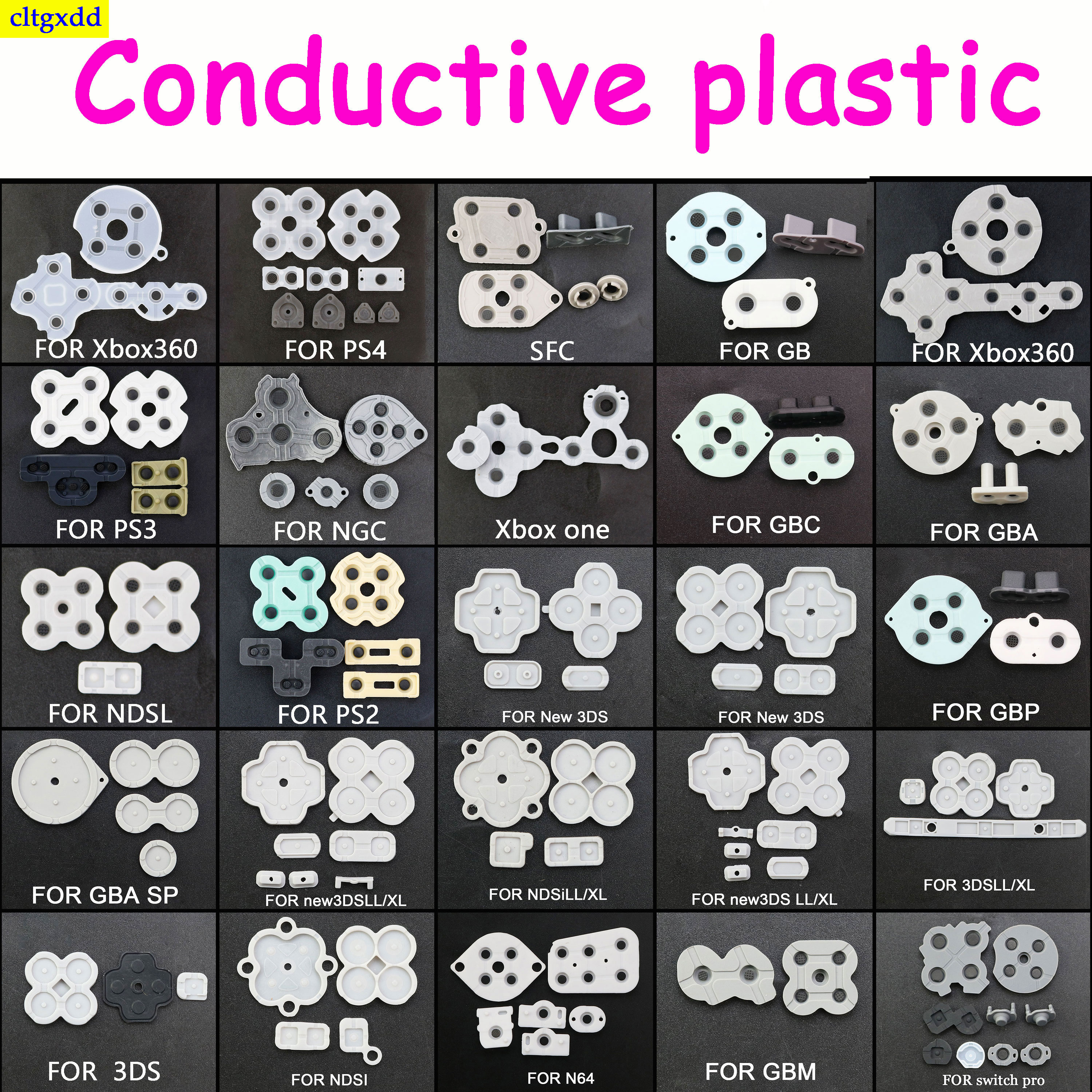 Cltgxdd 1 Set Game Console Reparatie Onderdelen Geleidende Siliconen Pads Voor Gb Gba Sp Gbc Ndsl Ps4 3ds Ps3 Xbox 360 Ndsi Soft Pads