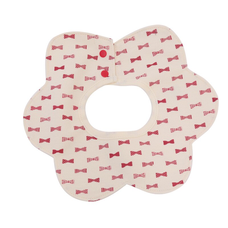 Baby Waterdichte Bib 360 ° Draaien Puur Katoen Huidvriendelijke Schortje Hexagon Bloemvorm Cartoon Vlekken Multifunctionele voeden Sjaal: Bowknot