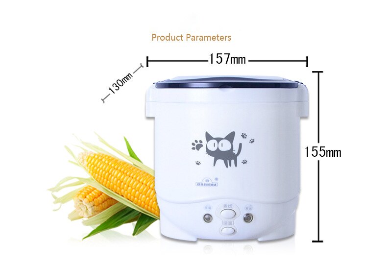 Panela elétrica portátil para arroz, 1l, mini panela de arroz, usado em casa, 220v ou em carro, 12v, caminhão, 24v, multiformas