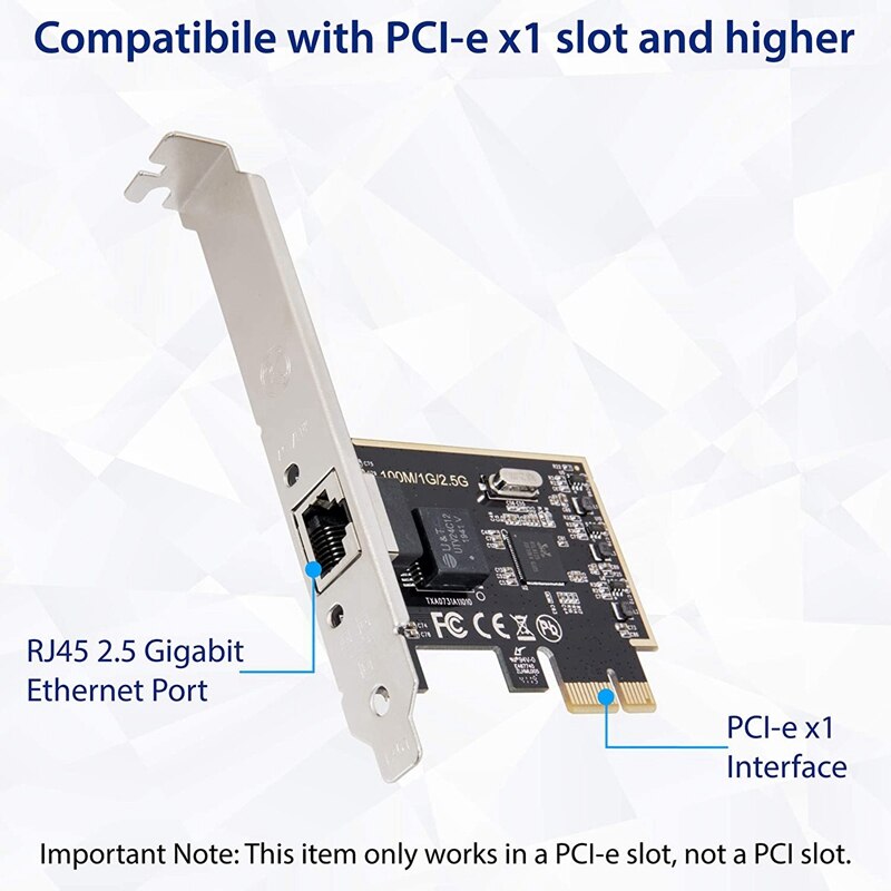 2.5 Gigabit Ethernet Pci Express Pci-E Netwerkkaart 10/100/1000/25000 Mbps RJ45 Lan SI-PEX24059