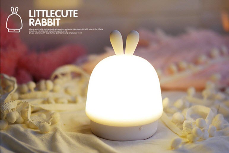 LED bed lamp cartoon rabbit USB light silicone material cartoon lamp for