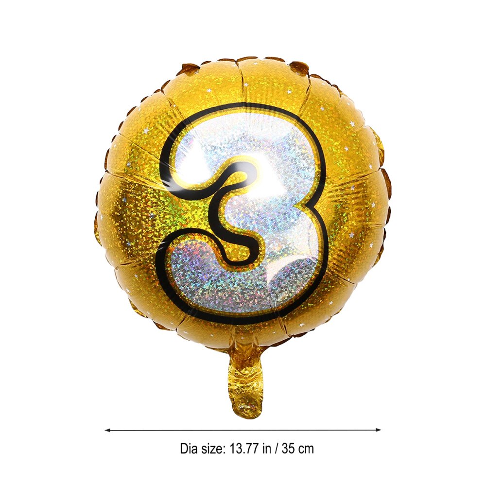 Number 4 Helium Foil Balloons Birthday Number Balloons 4 for Wedding Anniversary Decoration (Gold)
