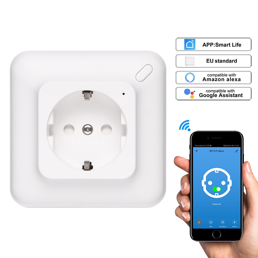WIFI Power Outlet Panel Smart Socket Embedded Wi-Fi Timer Set EU Plug Works