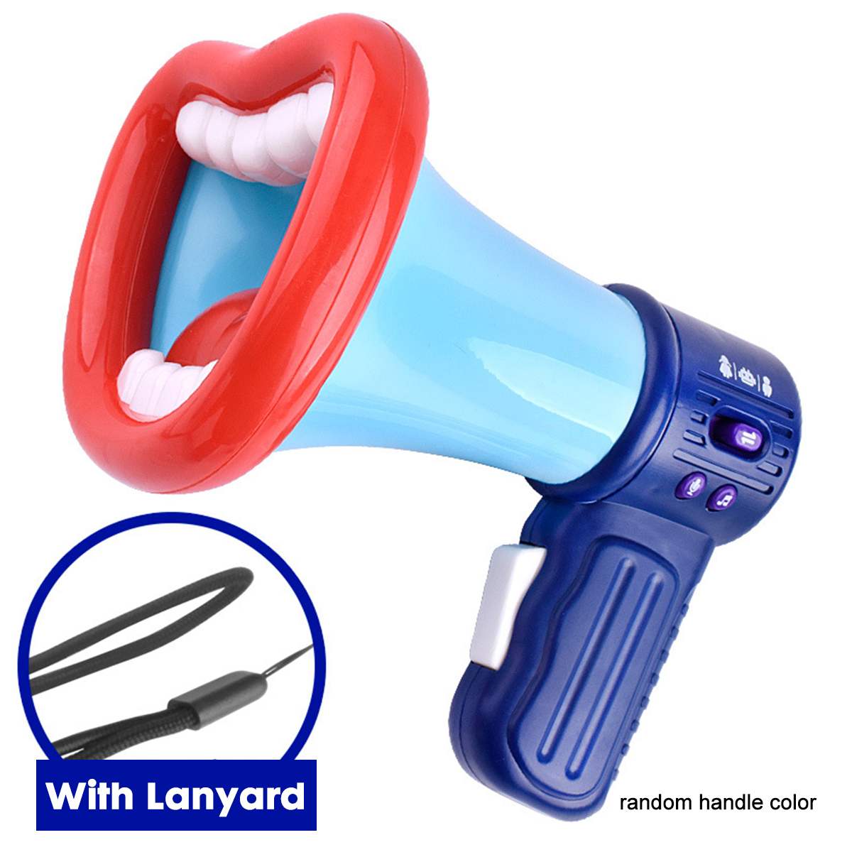 Mégaphone Portable pliable haut-parleur amplificateur enregistreur Bullhorn changeur de voix avec fonction de mégaphone drôle Handhe: Bleu