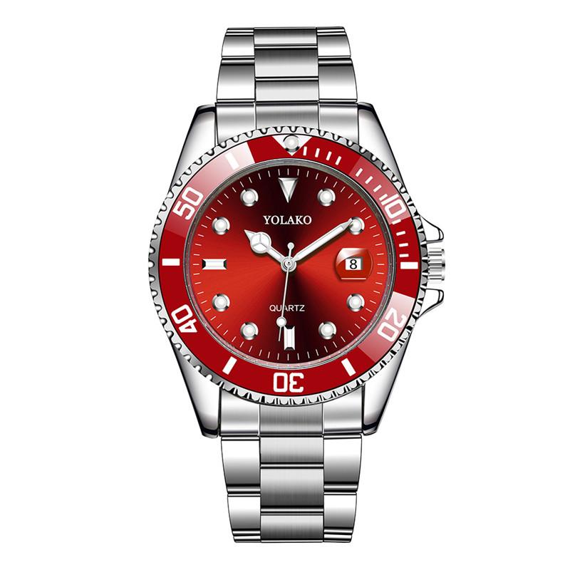 Montre de Sport homme de luxe horloge à Quartz hommes acier inoxydable affaires pour Renault trafic 2006 2001 megane 1996 2002 scénic 1999: Rouge