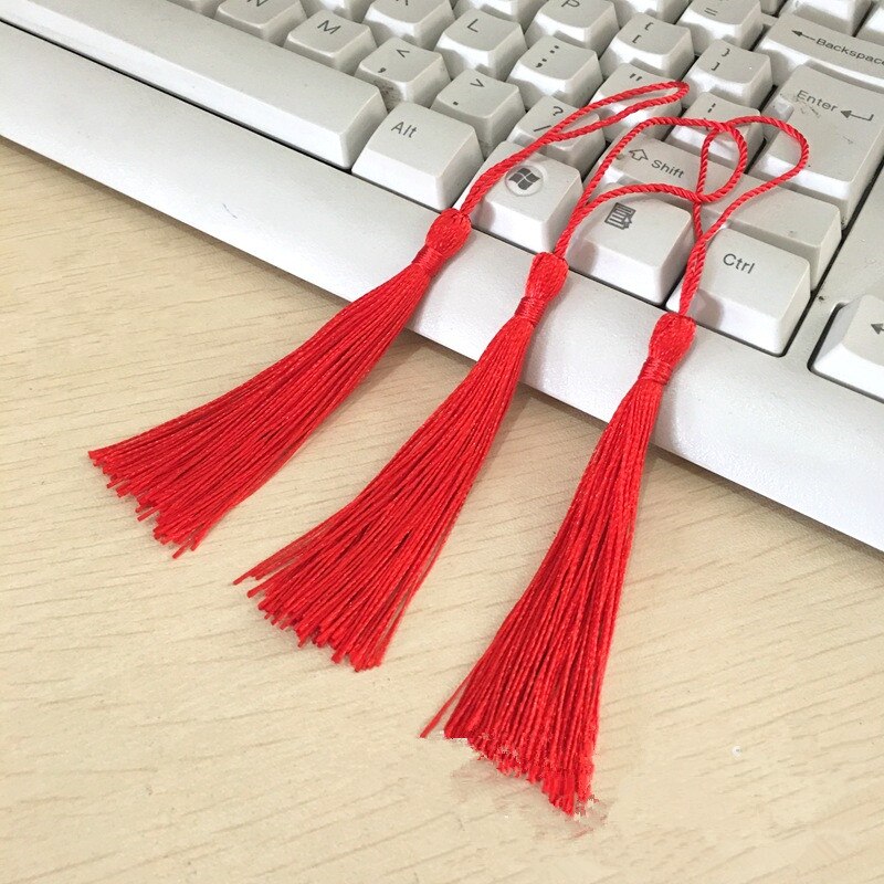 10 sztuk mieszane kolor 14cm jedwabne frędzle fringe szycia Bang zakończenie z frędzlami kluczowe frędzle dla DIY biżuteria naszyjnik chiński węzeł: Red