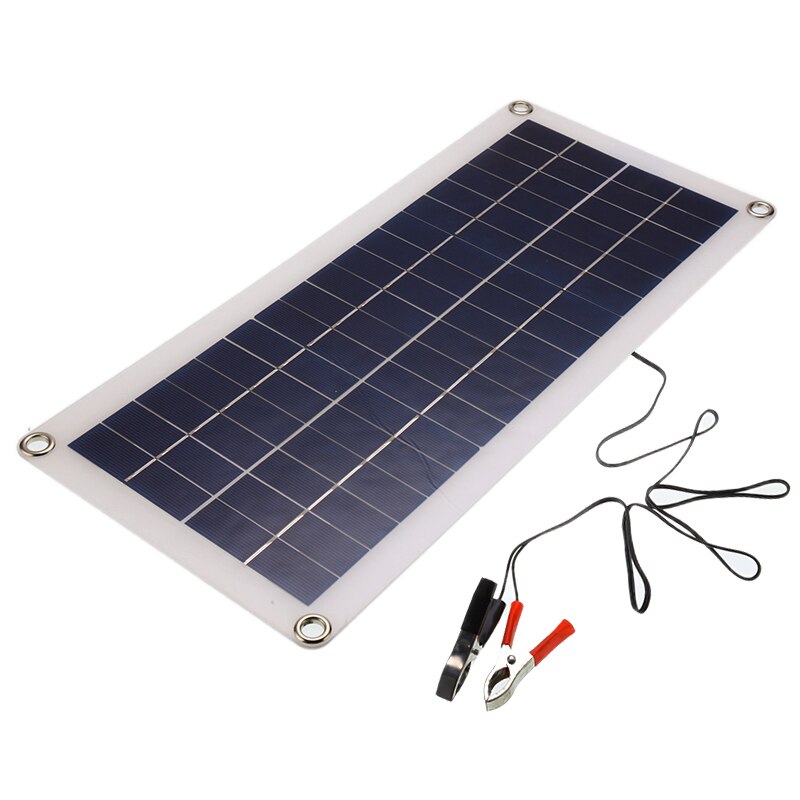 Solcellepanel batterioplader celle 12v 30w sæt komplet solenergisystem usb bærbar fleksibel genopladelig camping + controller: Kun solpanel