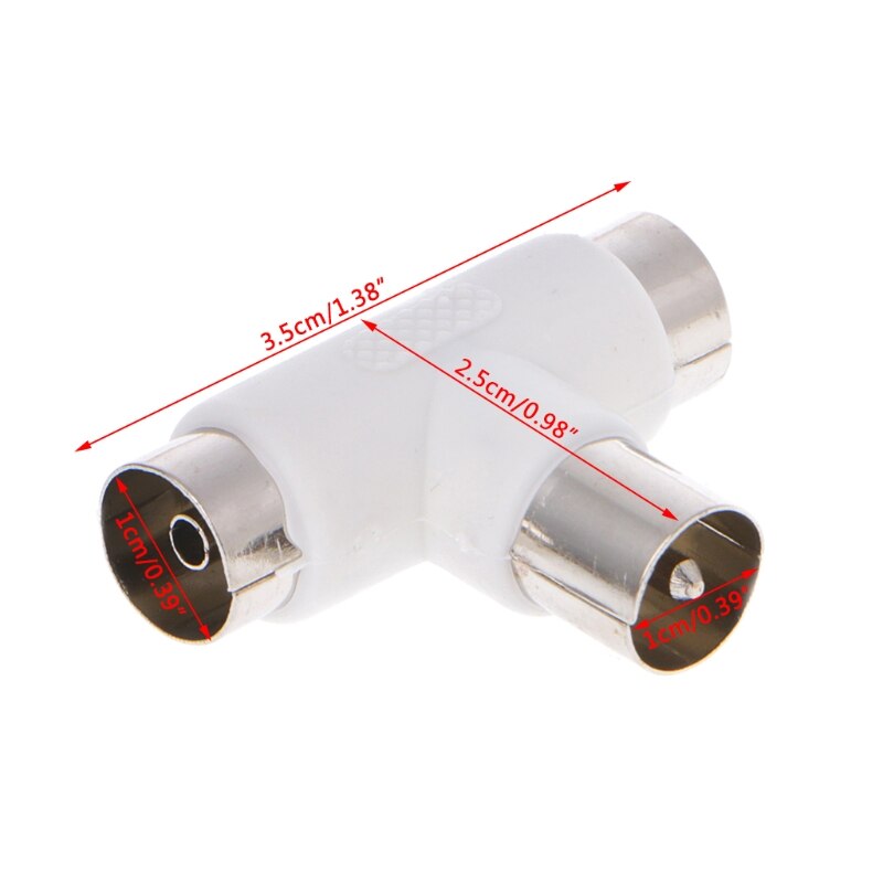 2 -vejs tv t splitter antenne koaksialkabel han  to 2x hun stik adapter