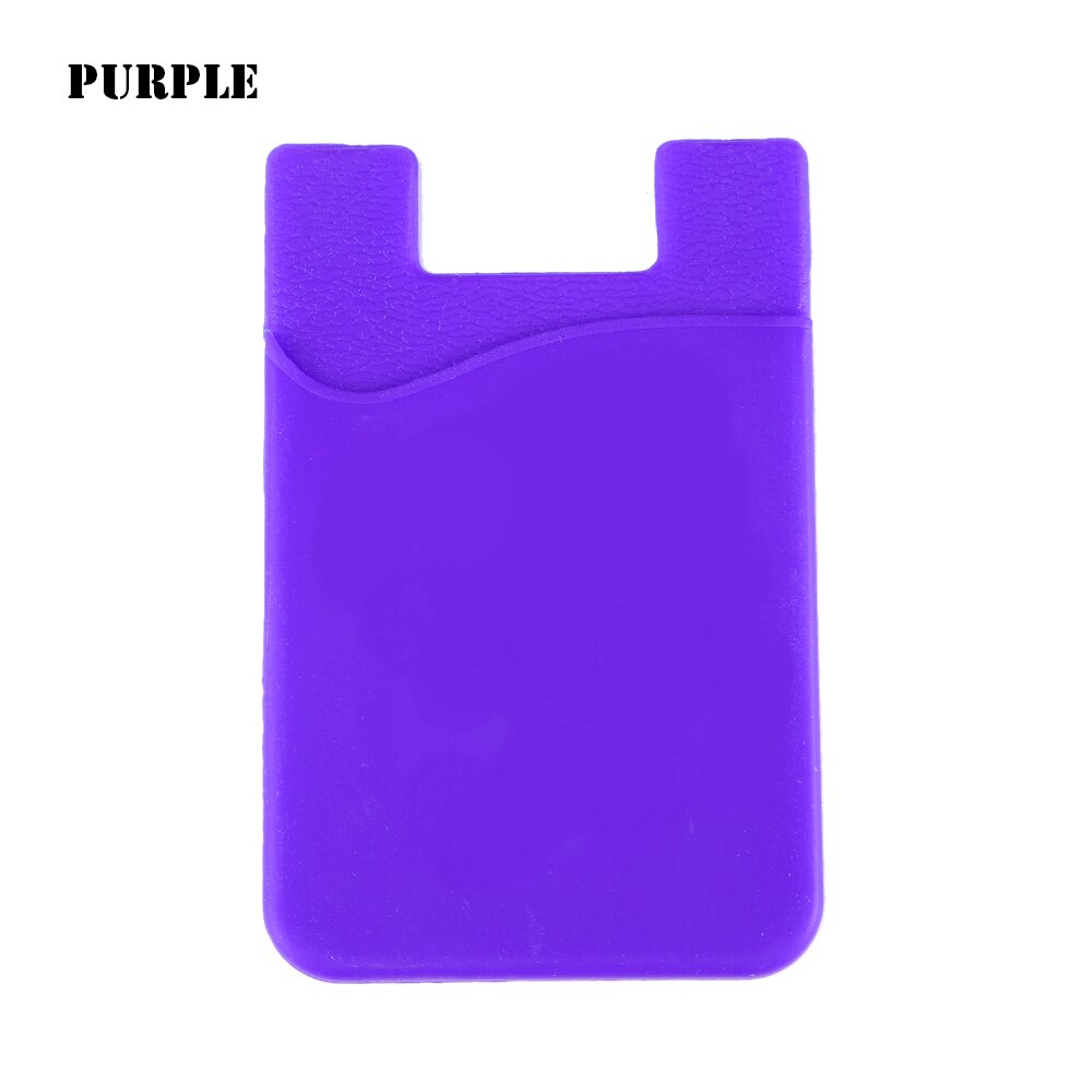 Elástico elástico Lycra adhesivo teléfono celular ID tarjeta de crédito titular mujeres hombres pegatina bolsillo cartera caso tarjeta titular se adapta a la mayoría del teléfono: purple