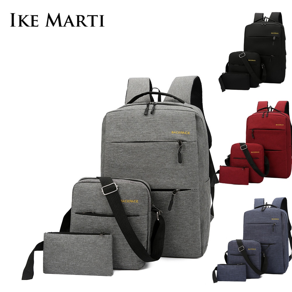 IKE MARTI 3 In 1 Teenage School Backpack Boy Girl Spot Travel Mens Backpack Waterproof Bag For Laptop Sac A Dos Male Mochila