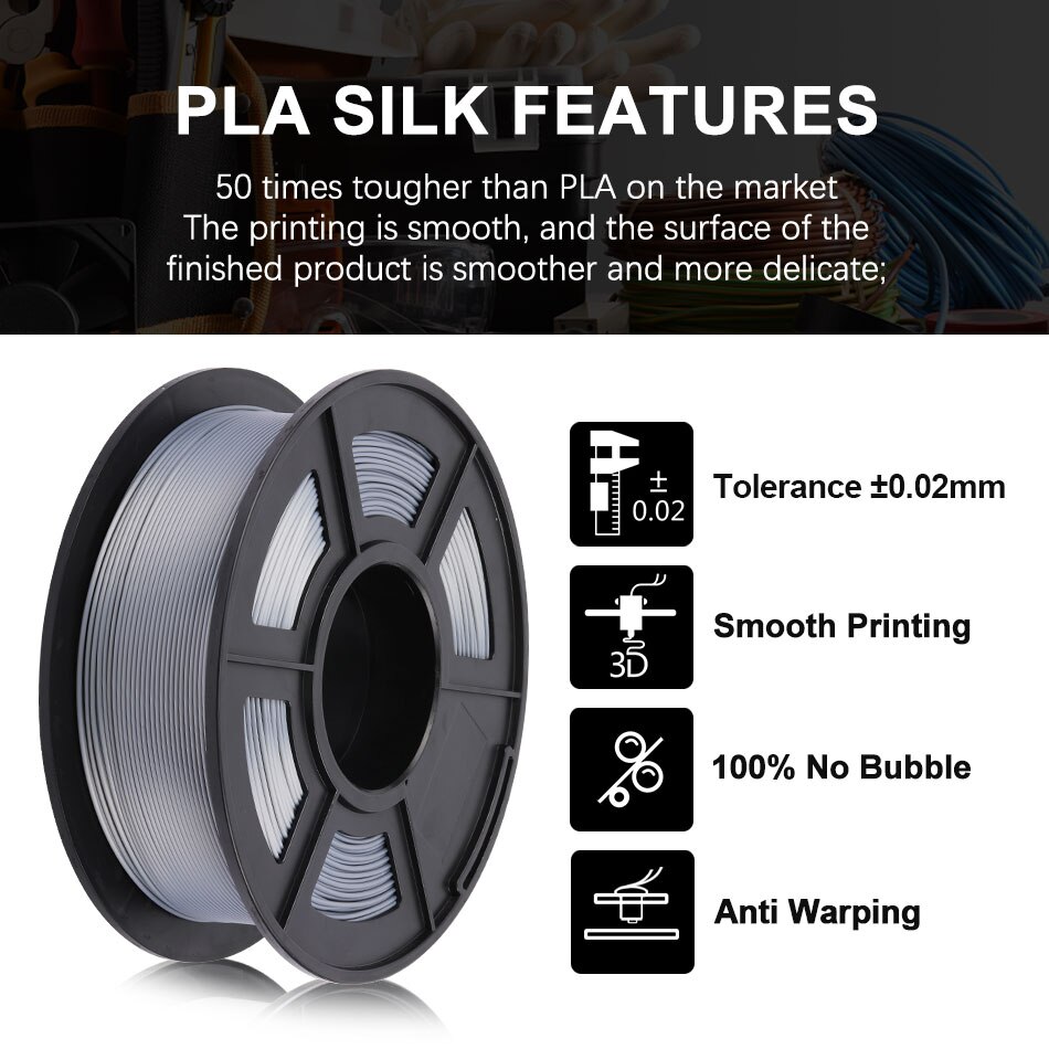 Enotepad Pla Zijde 1.75Mm 100% Geen Bubble Met Vacuüm Verpakking 3D Printer Filament Wirwar Gratis Tolerantie +/-0.02Mm Snelle Levering