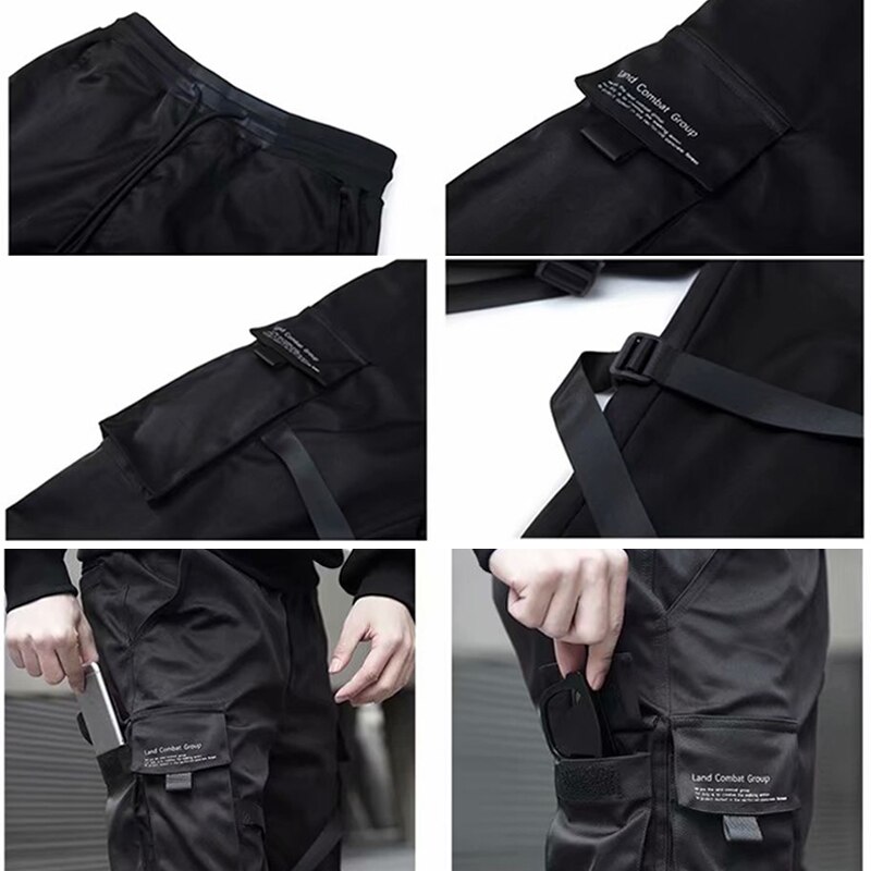 Mannen Casual Harem Joggers Sweatpant Hip Hop Broek Multi Pocket Cargo Broek