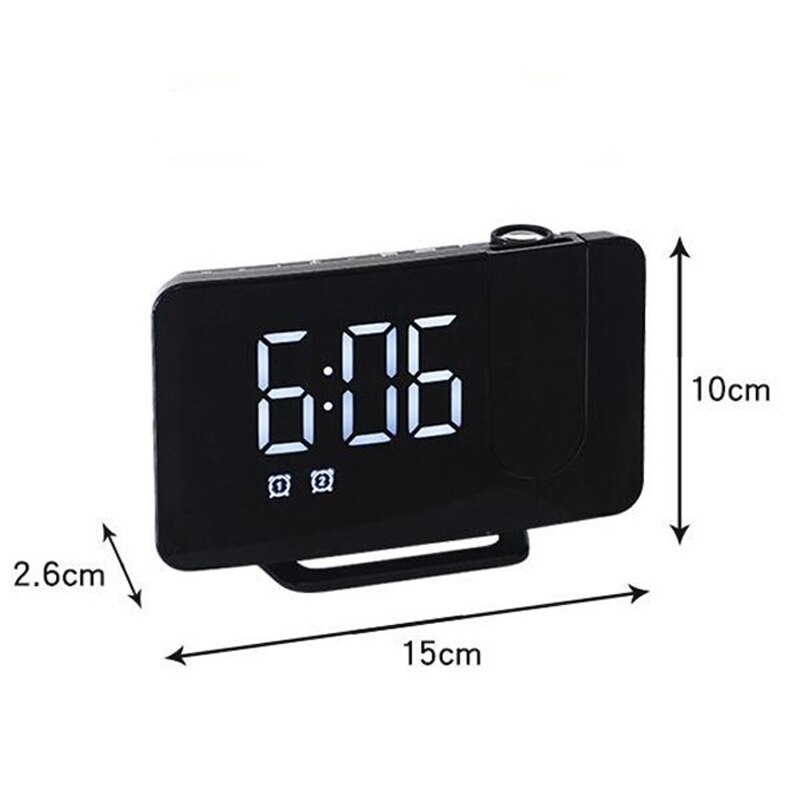 Fm-radio led digital smart väckarklocka klockbord elektroniska skrivbordsklockor usb väckarklocka med 180 ° tidsprojektor snooze