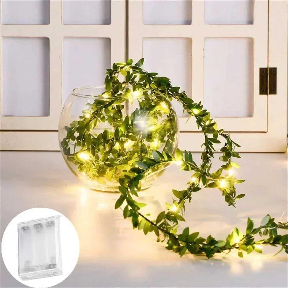 Casamento pendurado guirlanda luz da corda artificial lvy led stringlight para o quarto festa de casamento jardim parede sala alimentado por bateria: Vermelho / 11-15 W