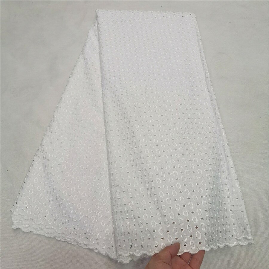 Zwitserse Kant Stof Satijn 100% Katoen Borduren Afrikaanse Katoen Stoffen Zwitserse Voile Kant Populaire Dubai Stijl 5 Yards