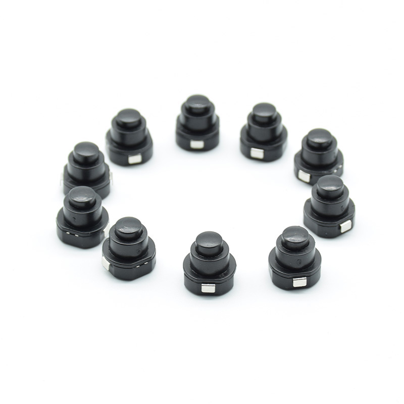 10pcs/lot Flashlight Torch Part Round Push Button Switch Black DC 30V 1A 10mm x 10mm (D*H)