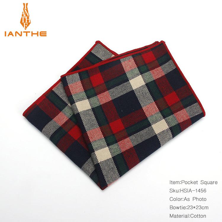 Casual mannen 100% Katoen Zakdoeken Geweven Plaid Pocket Vierkante Mannelijke Bruiloft Zakdoek Handdoeken Hanky Corbatas: IA1456