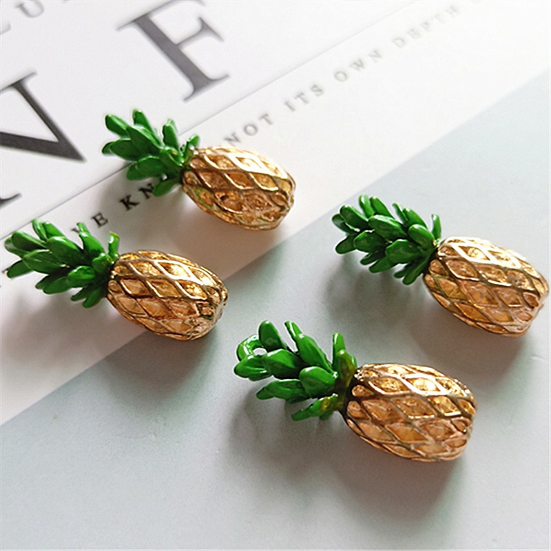 50pcs 19*24mm Gold Color Oil Pineapple Charm Pendant for DIY Handmade Women Jewelry Making